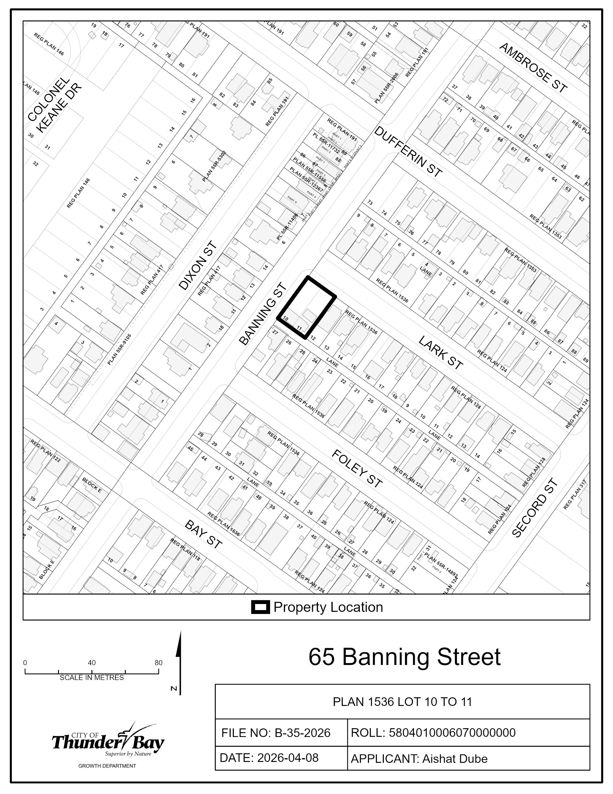 Key map of subject lands Key map of subject lands